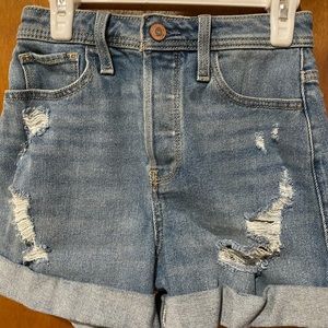 ultra high rise hollister mom jean shorts